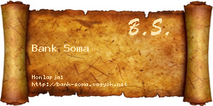 Bank Soma névjegykártya